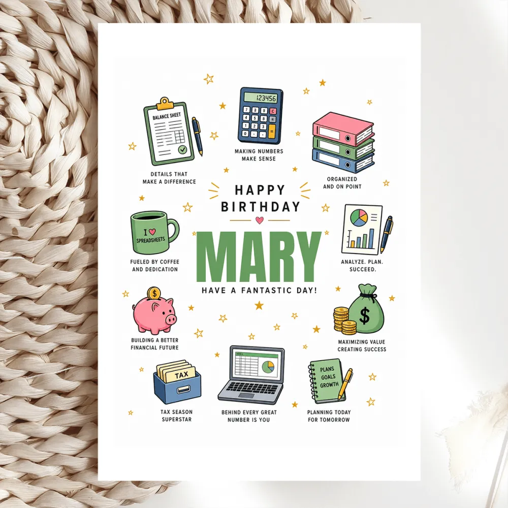 Personalised Accountant Birthday Card - birthday card, personalised accountant birthday, accountant birthday card,