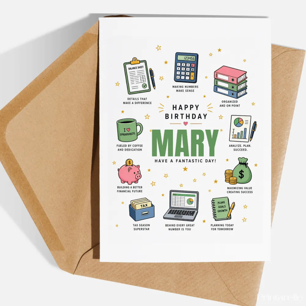 Personalised Accountant Birthday Card - birthday card, personalised accountant birthday, accountant birthday card,