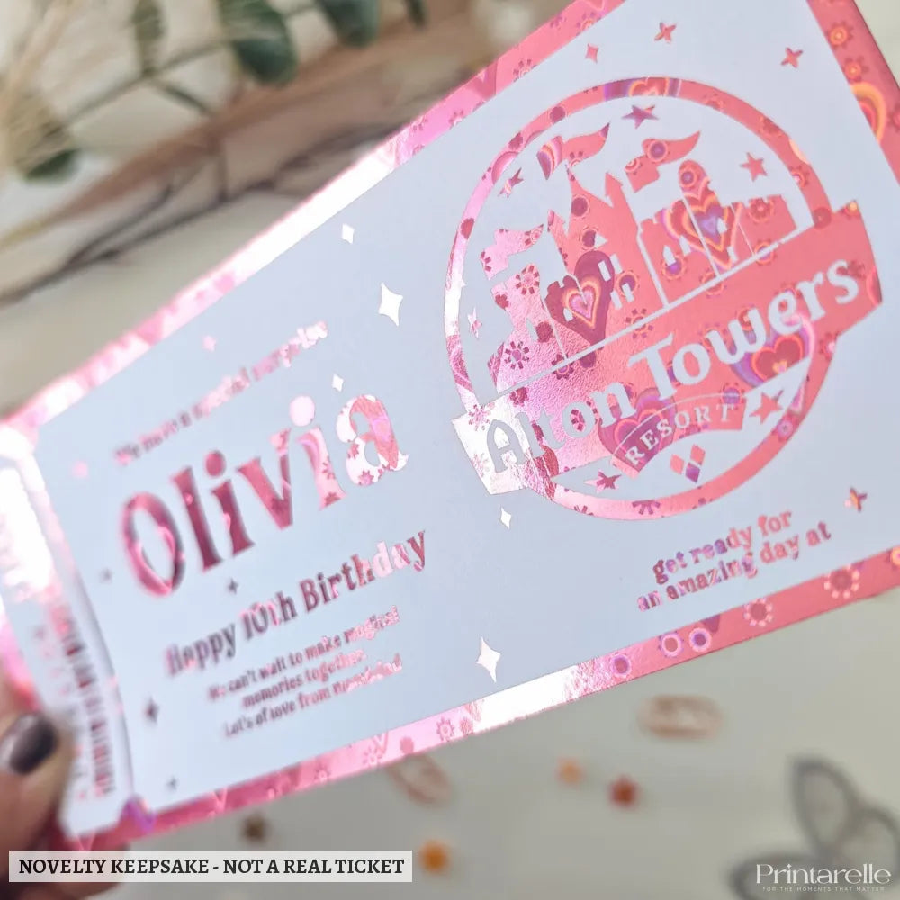 Personalised Alton Towers Resort Birthday Ticket | Kids Surprise Gift - alton towers, alton towers resort, towers