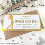 Personalised Amgen Irish Open Golf Ticket | Birthday Gift for Dad - irish open, experience gifts, amgen irish open,