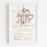 Personalised Baby Mobile Nursery Print | Birth Details Keepsake - Prints - Printarelle