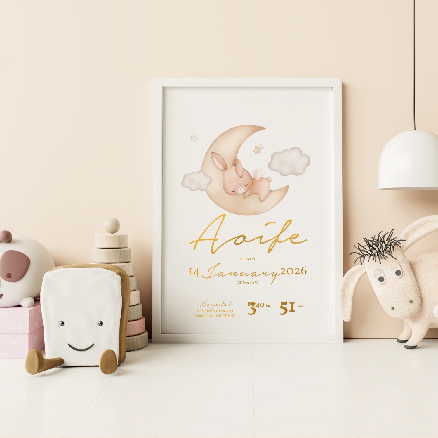 Personalised Baby Name Nursery Wall Print - Prints - Printarelle