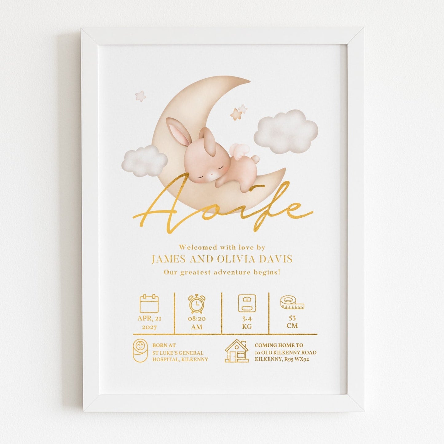 Personalised Baby Name Print Nursery Wall Art - Prints - Printarelle