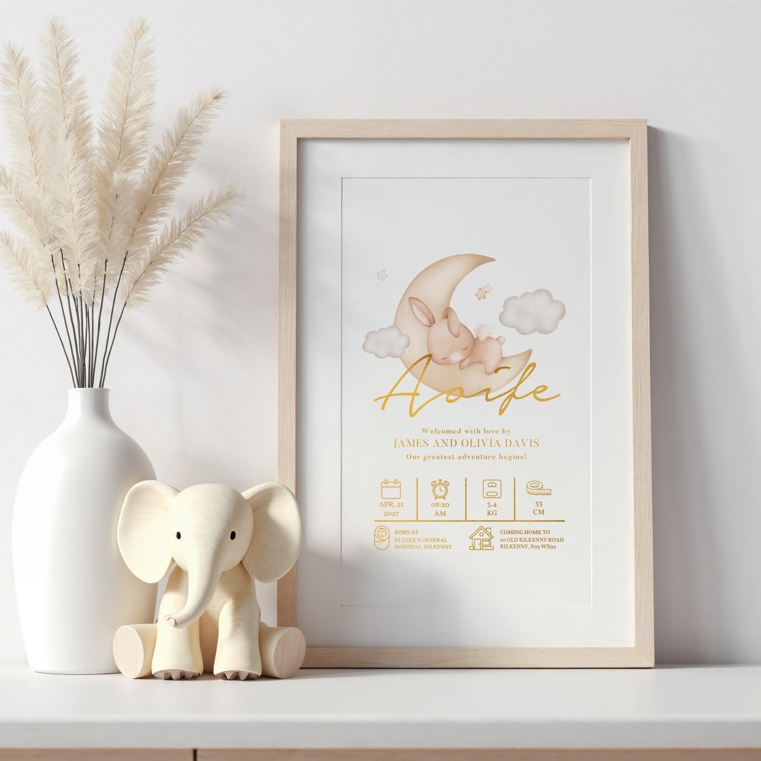 Personalised Baby Name Print Nursery Wall Art - Prints - Printarelle
