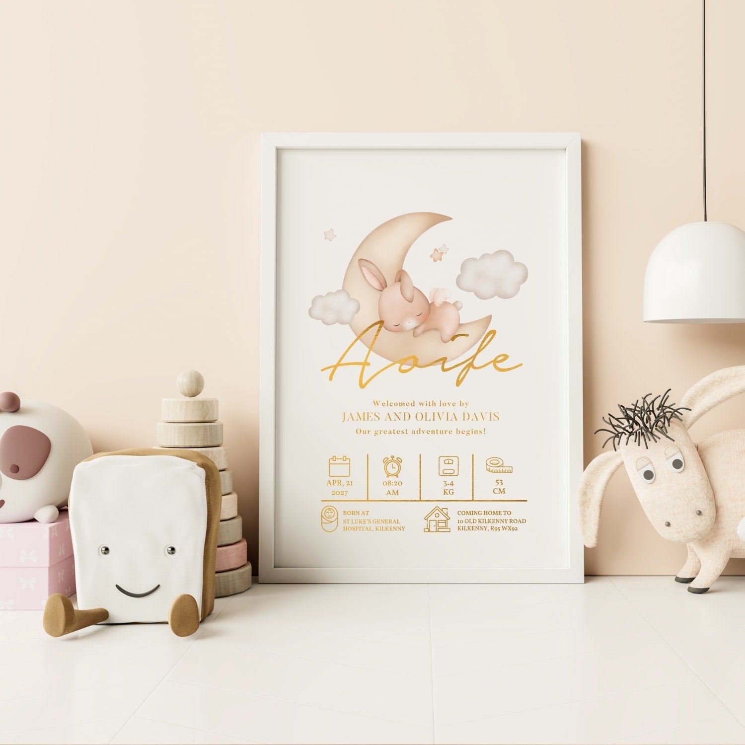 Personalised Baby Name Print Nursery Wall Art - Prints - Printarelle