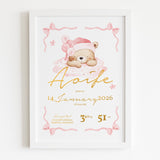 Personalised Baby Name Teddy Nursery Wall Print - Prints - Printarelle
