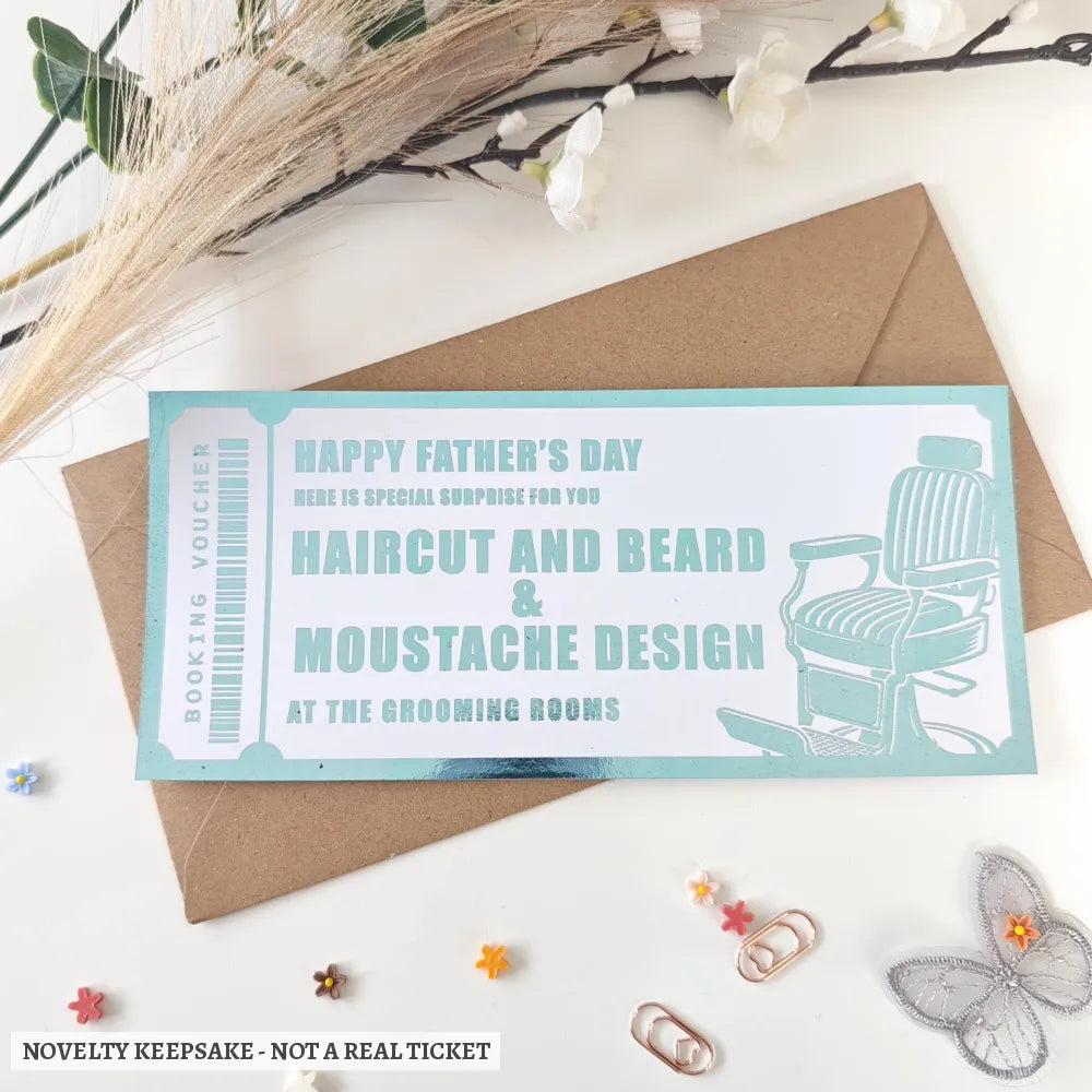 Personalised Barber Booking Voucher | Haircut & Beard Gift for Him - experience gifts, booking voucher, personalised