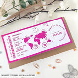 Personalised Berlin Scratch to Reveal Boarding Pass | Holiday Surprise - boarding pass, hot pink holographic, pink