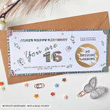 Personalised Birthday Scratch-to-Reveal Ticket | Driving Lessons Voucher - driving lessons, holographic silver,