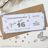 Personalised Birthday Scratch-to-Reveal Ticket | Driving Lessons Voucher - driving lessons, holographic silver,