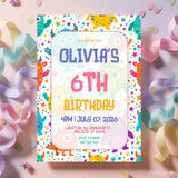 Personalised Bright Monster Birthday Party Invitation – Bold Colourful Creatures Design - monster mayhem, monster