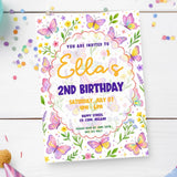 Personalised Butterfly Garden Birthday Party Invitation Cards - butterfly garden birthday, butterfly garden, garden