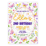 Personalised Butterfly Garden Birthday Party Invitation Cards - butterfly garden birthday, butterfly garden, garden