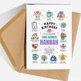 Personalised Care Worker Birthday Card - care worker, personalised care worker, care worker birthday, worker birthday