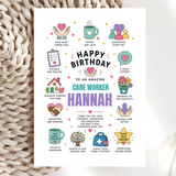 Personalised Care Worker Birthday Card - care worker, personalised care worker, care worker birthday, worker birthday