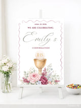 Personalised Chalice Confirmation Welcome Sign - Party Decor - Printarelle