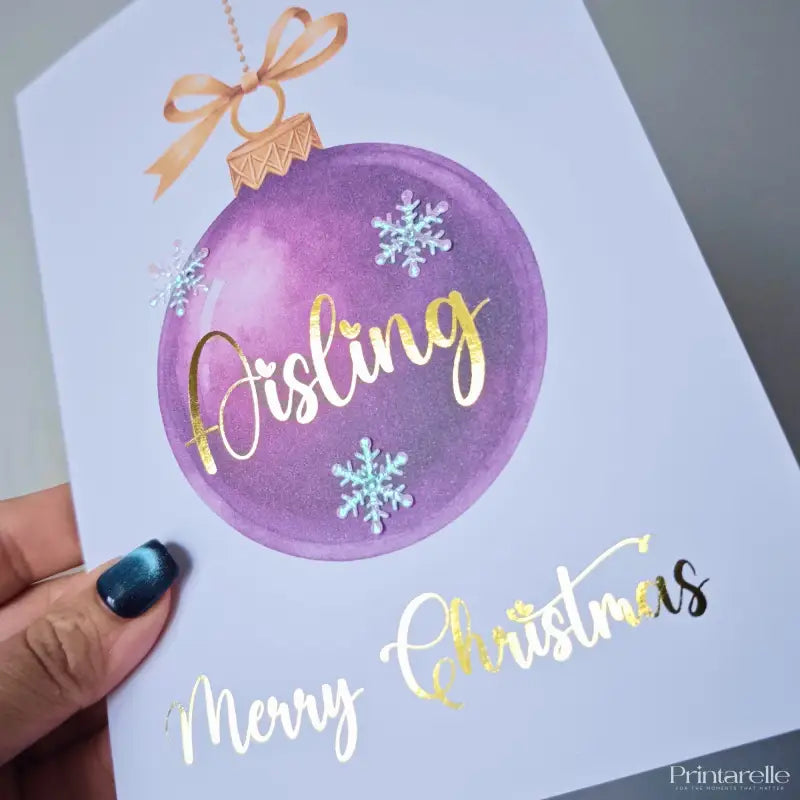Personalised Christmas Bauble Card - Greeting Card