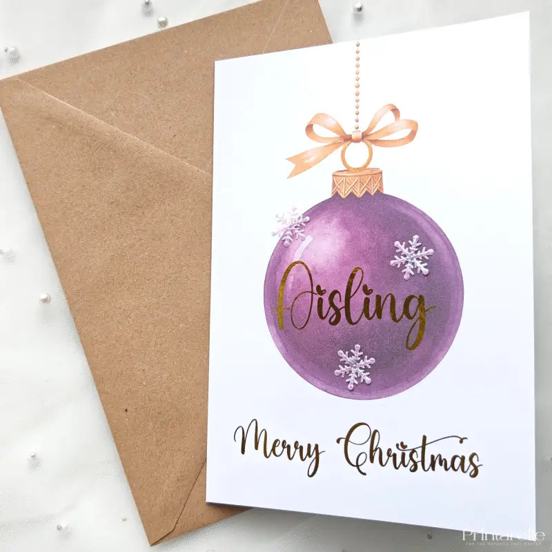 Personalised Christmas Bauble Card - Greeting Card