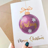 Personalised Christmas Bauble Card - Greeting Card