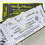 Personalised Christmas Foil Ticket Gift Voucher - personalised christmas foil ticket, shimmering foil finish, christmas