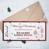 Personalised Christmas Foil Ticket Gift Voucher - personalised christmas foil ticket, shimmering foil finish, christmas