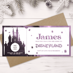 Christmas Surprise Foil Ticket - Disneyland Trip Reveal