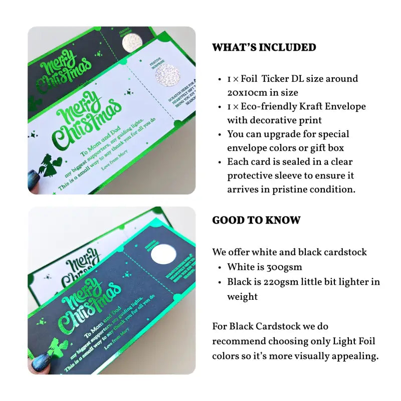 Christmas Foil Scratch-Off Ticket - Foil Ticket