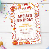 Personalised Circus Birthday Party Invitation – Big Top Ferris Wheel & Funfair Design - circus birthday, ferris wheel,