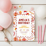 Personalised Circus Birthday Party Invitation – Big Top Ferris Wheel & Funfair Design - circus birthday, ferris wheel,