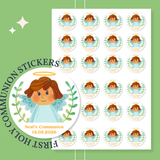 Personalised Communion Stickers - Girl Angel - Stickers - Printarelle