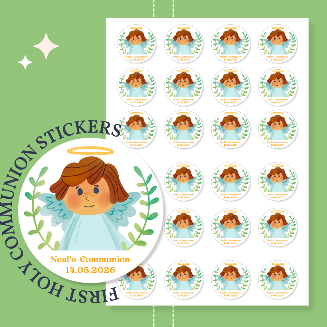 Personalised Communion Stickers - Girl Angel - Stickers - Printarelle