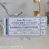 Concert Surprise Foil Ticket | Personalised Music Keepsake - personalised foil concert, foil concert ticket, music