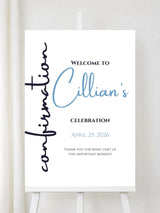 Personalised Confirmation Calligraphy Welcome Sign - Party Decor - Printarelle
