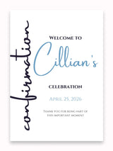 Personalised Confirmation Calligraphy Welcome Sign - Party Decor - Printarelle
