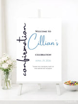 Personalised Confirmation Calligraphy Welcome Sign - Party Decor - Printarelle