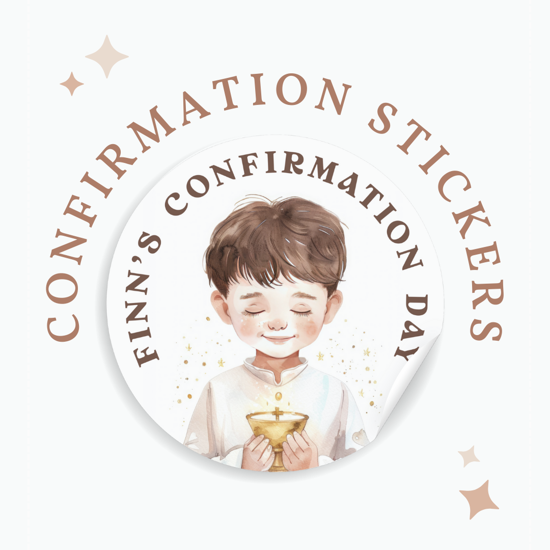 Personalised Confirmation Stickers - Boy with Chalice - Stickers - Printarelle