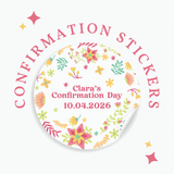 Personalised Confirmation Stickers - Colorful Floral - Stickers - Printarelle