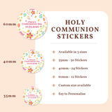 Personalised Confirmation Stickers - Colorful Floral - Stickers - Printarelle