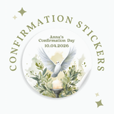 Personalised Confirmation Stickers - Dove & Chalice - Stickers - Printarelle