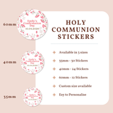 Personalised Confirmation Stickers - Floral - Stickers - Printarelle