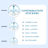 Personalised Confirmation Stickers for Boys | Thank You Favours - Stickers - Printarelle