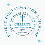 Personalised Confirmation Stickers for Boys | Thank You Favours - Stickers - Printarelle