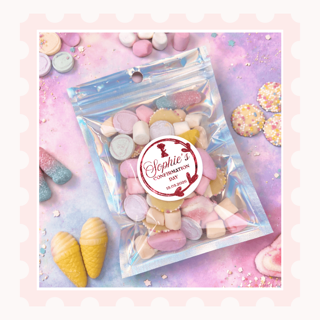 Personalised Confirmation Stickers for Girls | Party Keepsakes - Stickers - Printarelle