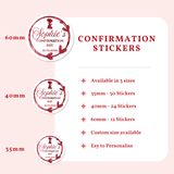 Personalised Confirmation Stickers for Girls | Party Keepsakes - Stickers - Printarelle