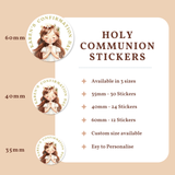 Personalised Confirmation Stickers - Girl Floral Crown (Alternative) - Stickers - Printarelle