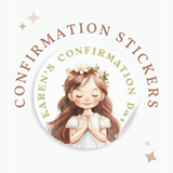 Personalised Confirmation Stickers - Girl Floral Crown (Alternative) - Stickers - Printarelle