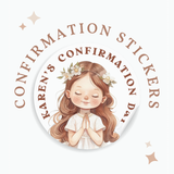 Personalised Confirmation Stickers - Girl with Floral Crown - Stickers - Printarelle