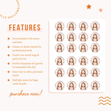 Personalised Confirmation Stickers - Girl with Floral Crown - Stickers - Printarelle