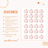 Personalised Confirmation Stickers - Pink Floral - Stickers - Printarelle