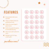 Personalised Confirmation Stickers | Red Floral Wreath Design - Stickers - Printarelle